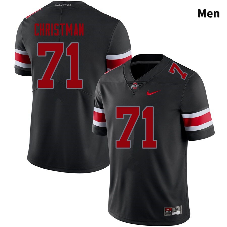 Ohio State Buckeyes Ben Christman Men's #71 Blackout Authentic Stitched College Football Jersey